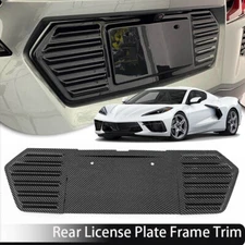 For 2020-24 Chevrolet Corvette C8 Carbon Fiber Rear License Plate Backing Cover