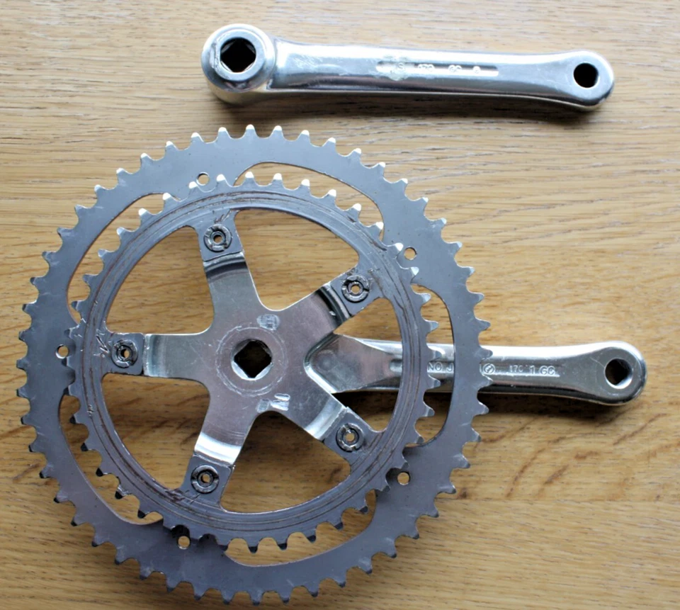 Juego de platos de doble manivela Sugino GT de colección 170 mm 110 BCD 52/40t BMX MTB Touring Foto 2 de 4