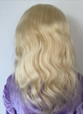 13x4 Swiss Lace Front Perücke 18 inch blond Körper Welle Echt Remy Haar 180%