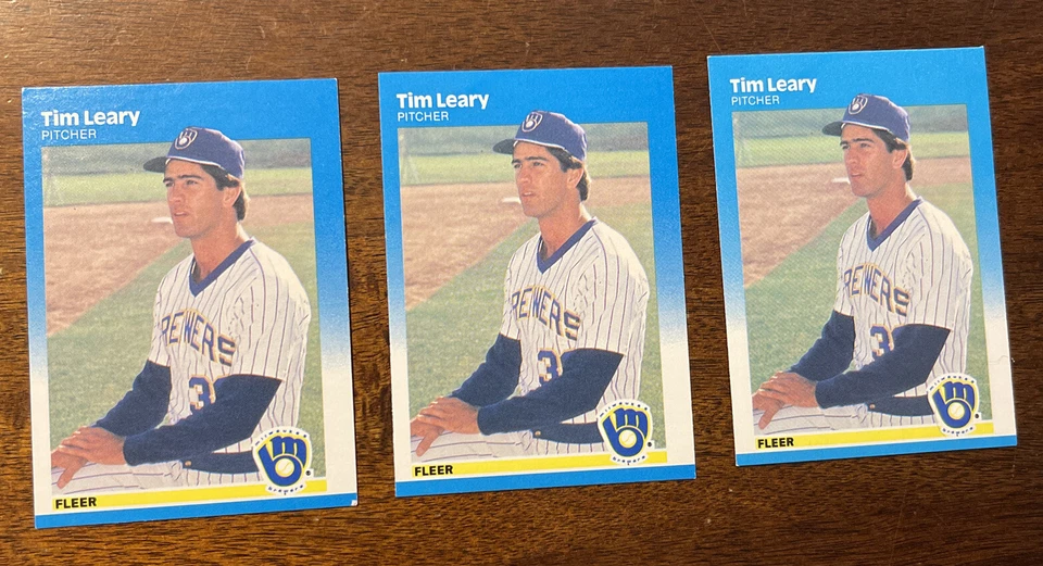 1987 Fleer #348 TIM LEARY Milwaukee Brewers - Image 3 of 3