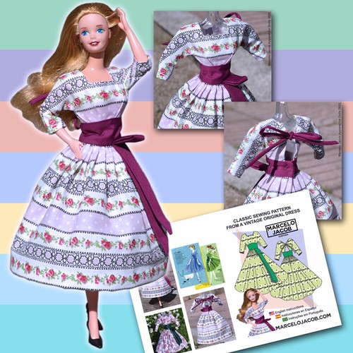 LETS DANCE/SEWING EASY 60´S VINTAGE REPRO SEWING PATTERN fits BARBIE - Imagen 2 de 3