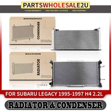 2Pcs Radiator & AC Condenser Cooling Kit for Subaru Legacy 1995 1996 1997 2.2L