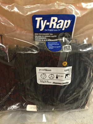 Thomas & Betts Ty-Rap TYB2315MX 7" 18lb UV Black 1,000/bag