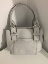 Sac fourre-tout français Tignanello en cuir blanc