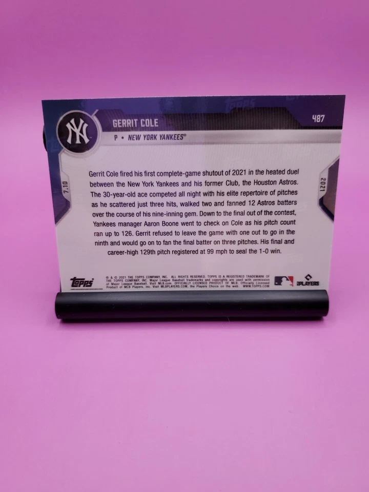 2021 Topps Now - Blue #487 Gerrit Cole /49 Yankees - Image 2 of 2