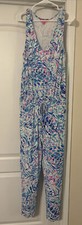 EUC Lilly Pulitzer Paulina Jumpsuit Multi Party Wave Print Size Medium M