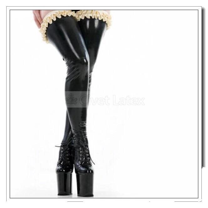 Medias de látex talla XS y Medias hasta el muslo para mujeres