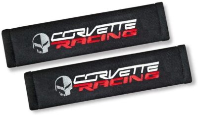 Pair Embroidery Chevy Corvette Seat Belt Cover Shoulder Pad Cushion Jake/ Racing