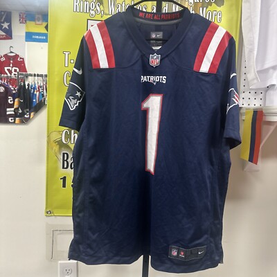 New England Patriots Cam Newton #1 Nike On Field Jersey Men s Sz Large Used