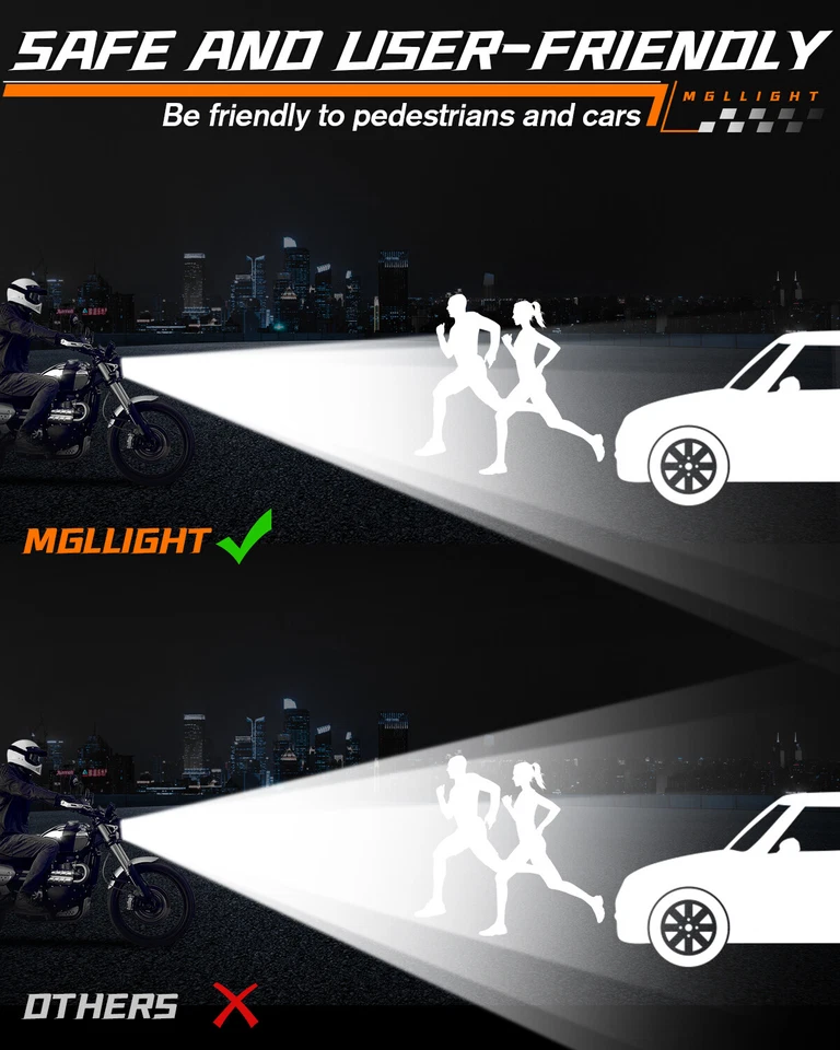 For Chevy Impala Camino Bel Air El 5-3/4 5.75" LED Headlights Starting Light DRL - Image 4 of 4