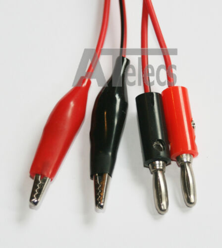 Budget Testleitungen 4 mm Bananenstecker auf Krokodil Alligatorclip 1m - UK Lager - Bild 2 von 3
