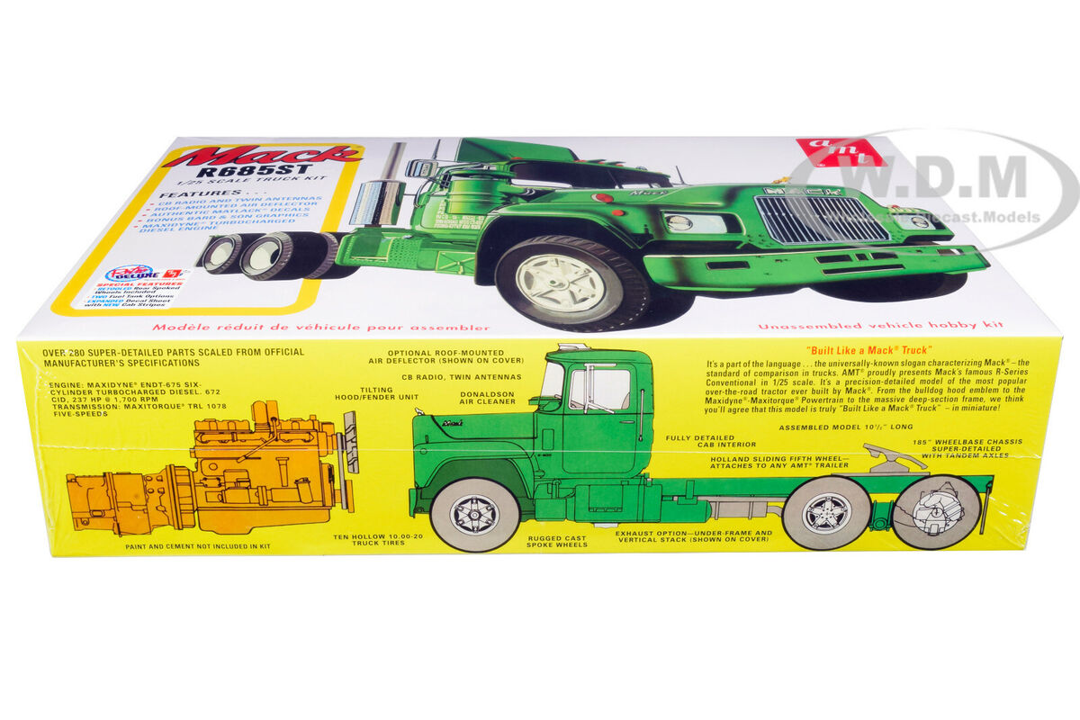 SKILL 3 MODEL KIT MACK R685ST SEMI TRACTOR TRUCK 1/25 SCALE SKILL 3 MODEL KIT MACK R685ST SEMI TRACTOR TRUCK 1/25 SCALE