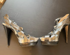 Michael Kors Niki platform heels-metallic silver cross-strap Size 6.5 — photo 1