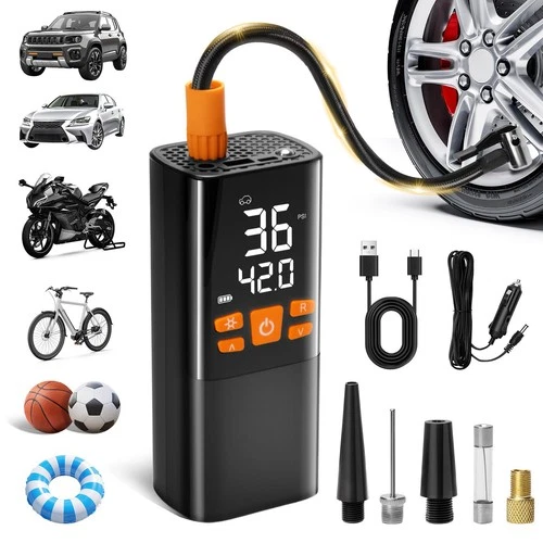 SHALL Tire Inflator Portable Air Compressor Portable Cordless,150PSI 3X Fast