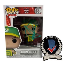 JOHN CENA SIGNED AUTOGRAPH WWE FUNKO POP 136 BECKETT BAS NEVER SEEN 17