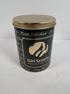 Girl Scouts Cookie Tin Metal Cadette Daisy Logo Storage Container