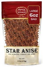 Star Anise Whole Pods 6 Oz Bag -Premium Quality, Vegan, All Natural, Dried, Grea