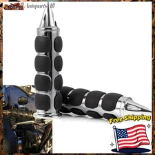 Spike Chrome 1" Motorcycle Handlebar Hand Grips For Harley Honda Kawasaki Suzuki