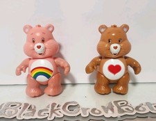 2 CARE BEARS TENDERHEART BEAR CHEER BEAR 3.5 inches POSABLE FIGURES