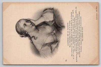 Royalty Comtesse De La Fayette Portrait Postcard J48