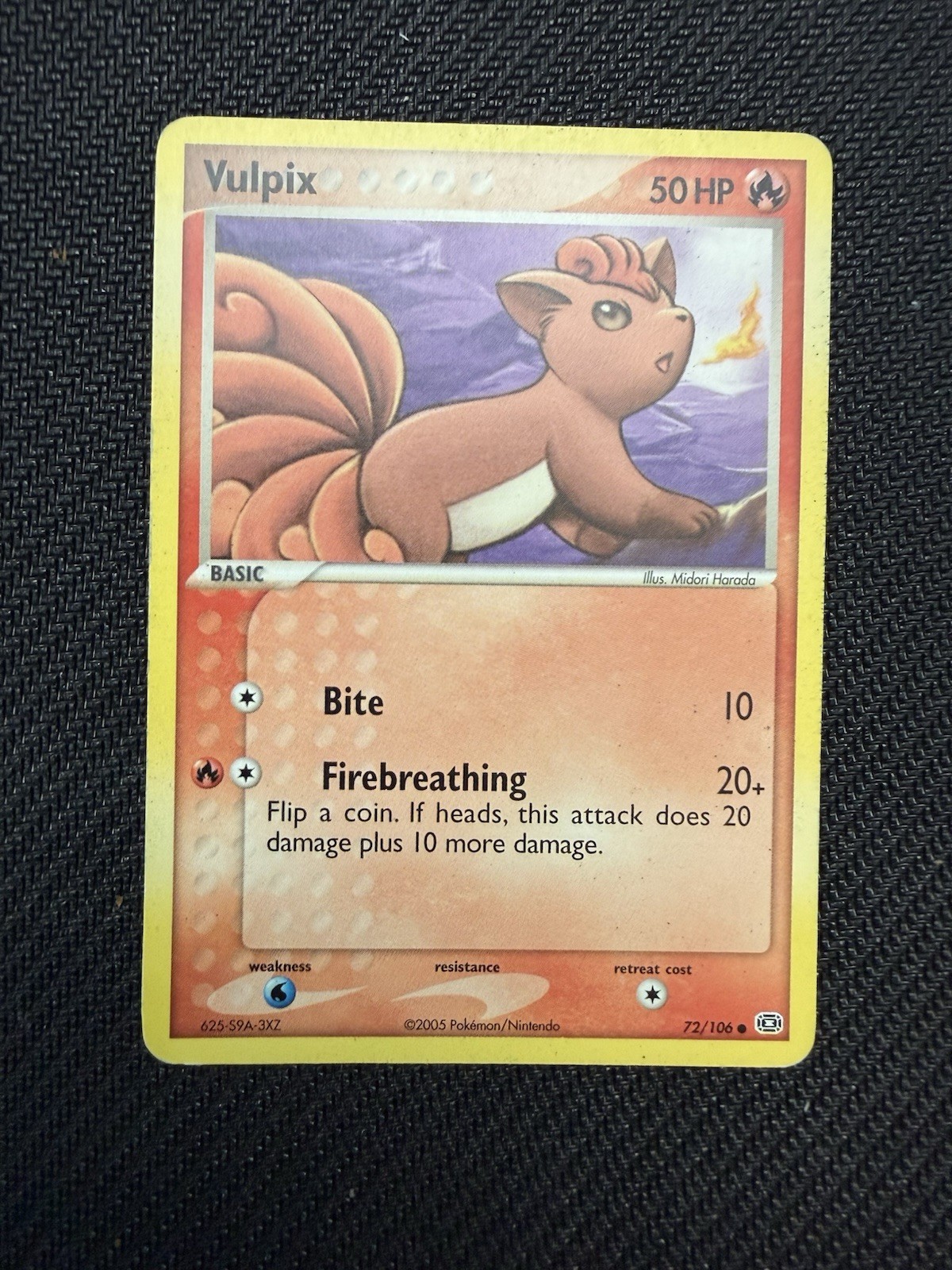 Pokemon Vulpix 72/106 EX Emerald Reverse Holo LP Vintage 2005