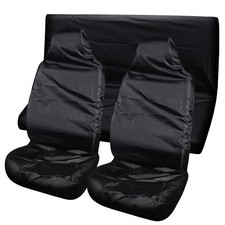 Black Oxford 3-Piece Car Seat Covers, Waterproof Pet-Friendly All-Weather Covers