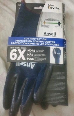 Ansell 97-505 Cut Resistant Dupont Kevlar Coated Gloves M 9 Safety 6X Protection