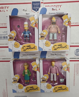 #ad #ad The Simpsons Wave 5 Figures Hockey Bart Grampa Edna Troy Set of 4 Jakks $79.95