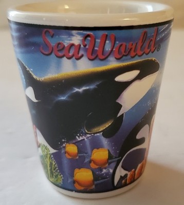 Sea World Ceramic Shot Glass 3D Sharks Design