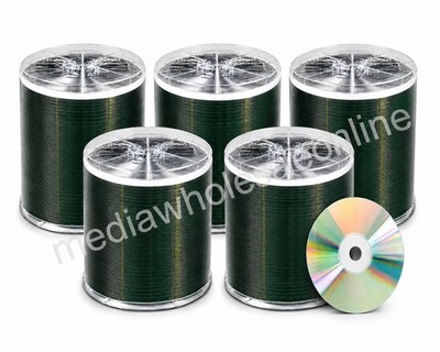 500 Verbatim CD-R CD Silver Shiny Top 52X 700MB Blank Disc No Logo 5x100pk