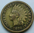 US 1870 Indian Head Cent  **