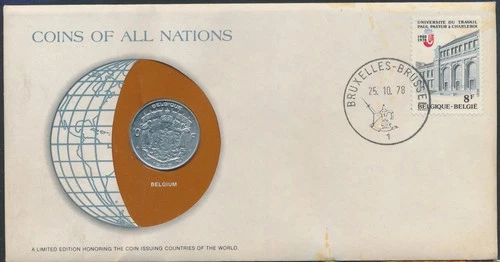 LS81263 Belgium 1978 nation of the world FDC numis letter used