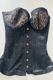 Agent Provocateur Mercy Black Lace Overbust Corset AP4 UK12 & Thong &pound;600