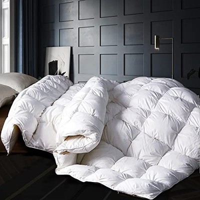  Pinch Pleat Goose Down Feather Fiber Cal King-108x98inches Pinch Pleat White