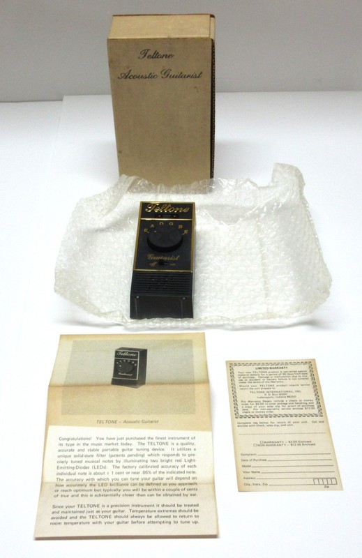 Vtg. 70's Teltone Acoustic Guitarist Collectible Analog Guitar Tuner NOS