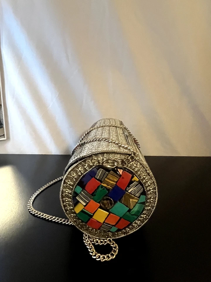 Silver Mosaic Clutch Purse - Image 2 of 3