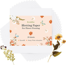 Blotting Paper for Flower Press, 20 Sheets Highly Absorbent and Reusable Blotter