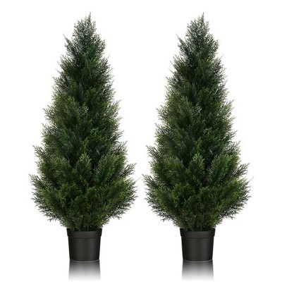 Artificial Cedar Topiary Trees, UV Protection for Longer Life 4ft Outdoor Shr...