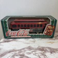 Coca Cola Santa Trolley Die Cast Metal Bank 1995 - New - Christmas