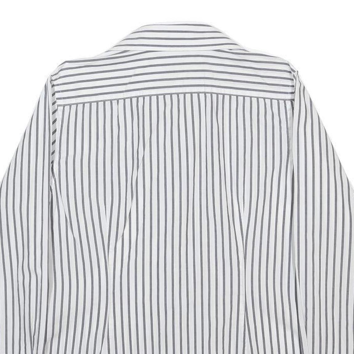 LA MARTINA Womens White & Grey Stripe Shirt M Button Cotton Casual image 4