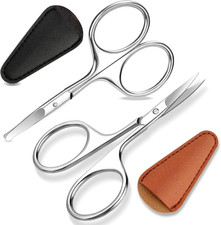 2 Pack Eyebrow  Nose Hair Scissors Stainless Steel Rounded Tip Grooming