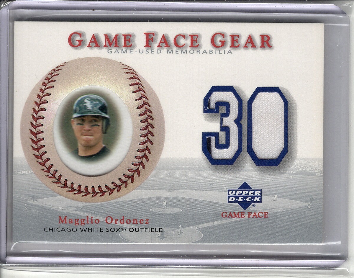 2003 UPPER DECK GAME FACE MAGGLIO ORDONEZ 2X-GAME-WORN JERSEY RELIC #GGMO