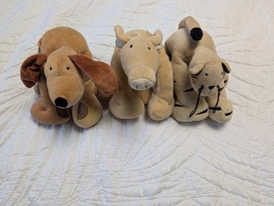Jellycat Footfall Welpe/Katze & Schwein weiches Plüschtier - X3 nicht mehr produziert