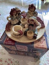 Vintage Popular imports 1994 Raggedy Ann  Andy Miniature Tea Set With Tray