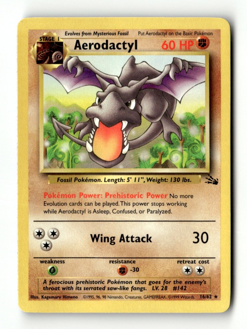 Aerodactyl (16) Rare Unlimited Fossil 16/62 MP Pokémon TCG