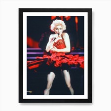 Madonna Singing On Stage During The Framed Wall Art Poster Canvas Print Picture