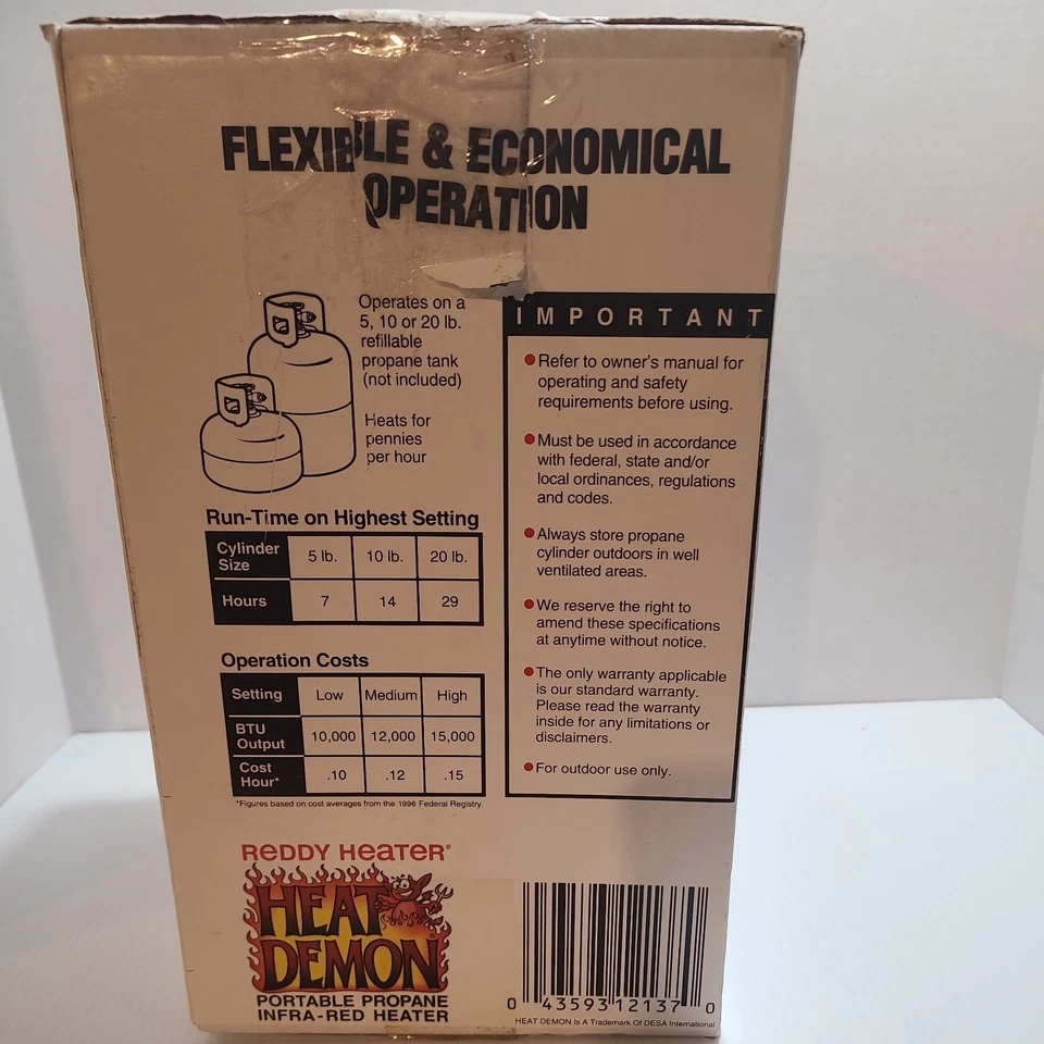 Calentador de Propano Modelo HD15 Calentador Rojo Calor Deamon - Caja Abierta Foto 3 de 4