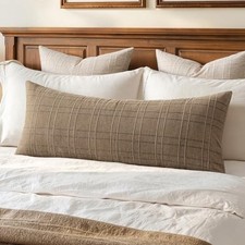 Long Lumbar Throw Pillow Cover 14x36 Soft 36" x 14" Pack of 1 Light Brown