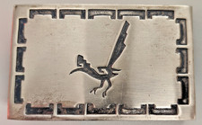 Roadrunner Pewter Belt Buckle Southwestern Style Vintage