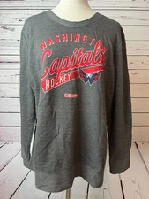 Washington Capitals XL Sweatshirt NHL Hockey CCM Elbow Patches Extra Large Gray